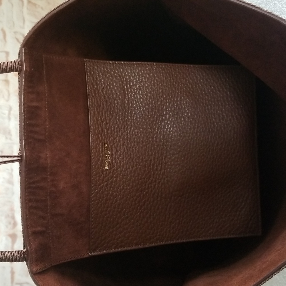 New Saint Laurent Patti Leather Tote Bag - Picture 13 of 14